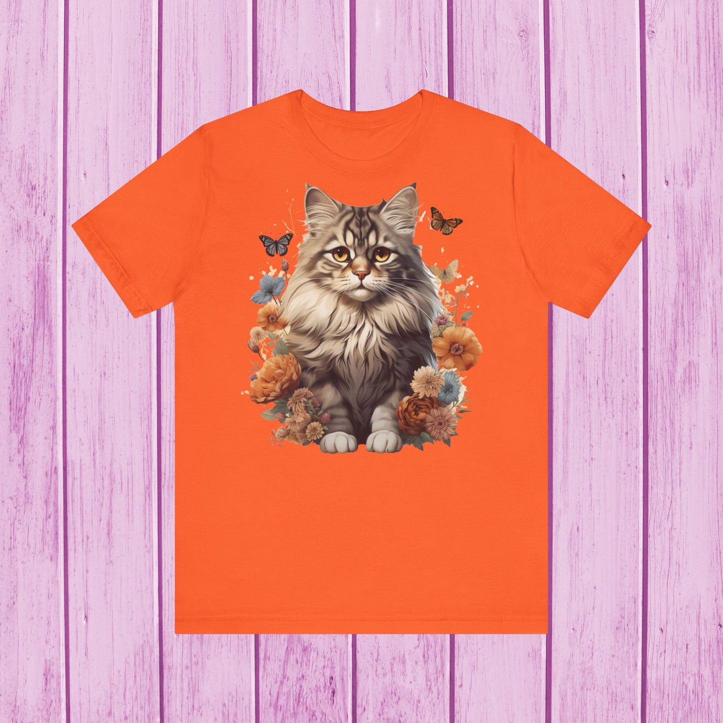 ''Floral Feline Fantasy'' Cat T-shirt for Women 100% Cotton*