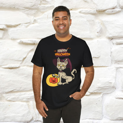 ''Happy Halloween Cat Witch '' Unisex T-shirt 100% Cotton*