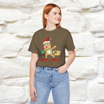 “Funny Santa Claws T-Shirt | Festive Cat Christmas Shirt for Men & Women | 100% Cotton*”