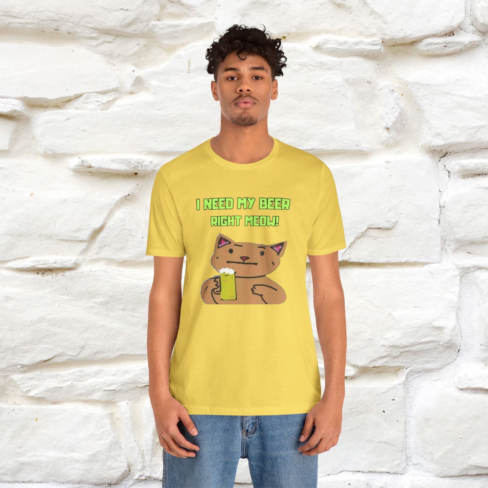 "I Need My Beer Right Meow!" Cat  T-shirt |Nunu&Miao Studio - Nunu&Miao Studio