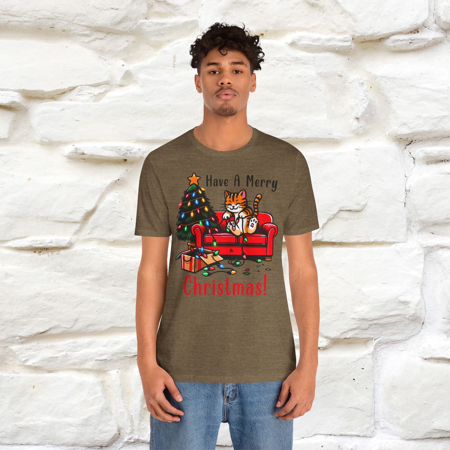 “Have A Merry Christmas! T-Shirt | Festive Cat Shirt for Men & Women | 100% Cotton”