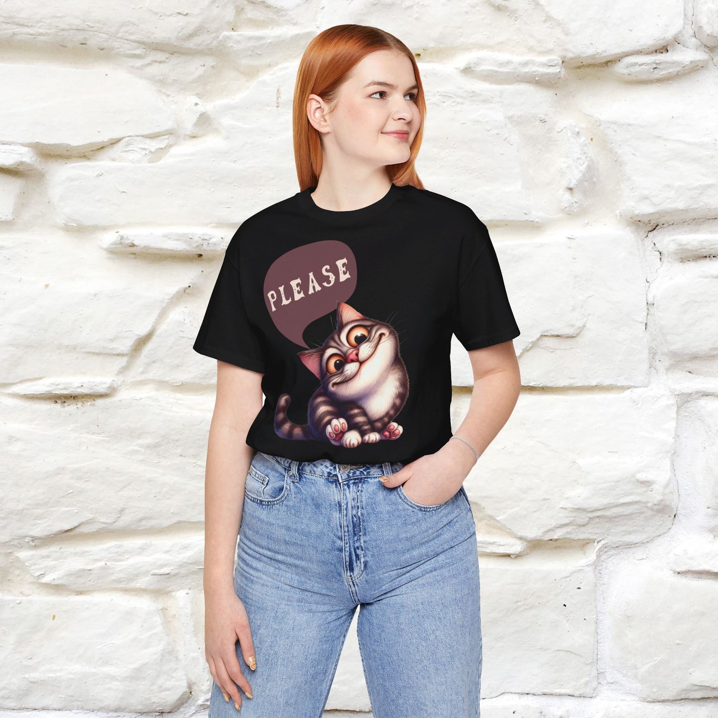 ''Please' Cat T-shirt for Women 100% Cotton* - Nunu&Miao Studio