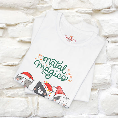 "Natal Magico" Cat T-shirt for Men & Women | 100% Cotton* 🐾 | Magical Holiday Cat Tee