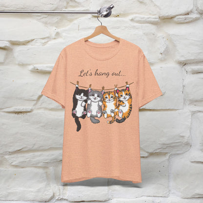 ''Let's Hang Out'' Cat T-shirt for Women 100% Cotton* - Nunu&Miao Studio