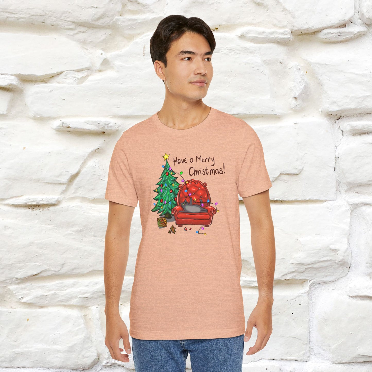 Have a Merry Christmas | Festive Cat Christmas Shirt for Men & Women | 100% Cotton