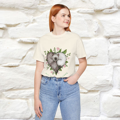 "All You Need Is Love" Cat T-Shirt | 100% Cotton* | Adorable Cat Apparel for Men & Women