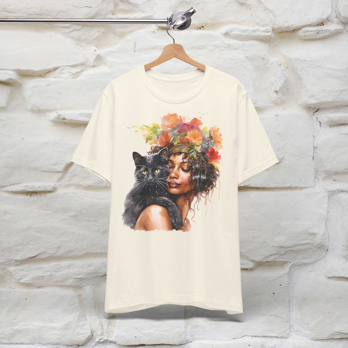 ''The Black Cat And The Lady'' T-shirt for Women 100% Cotton* - Nunu&Miao Studio