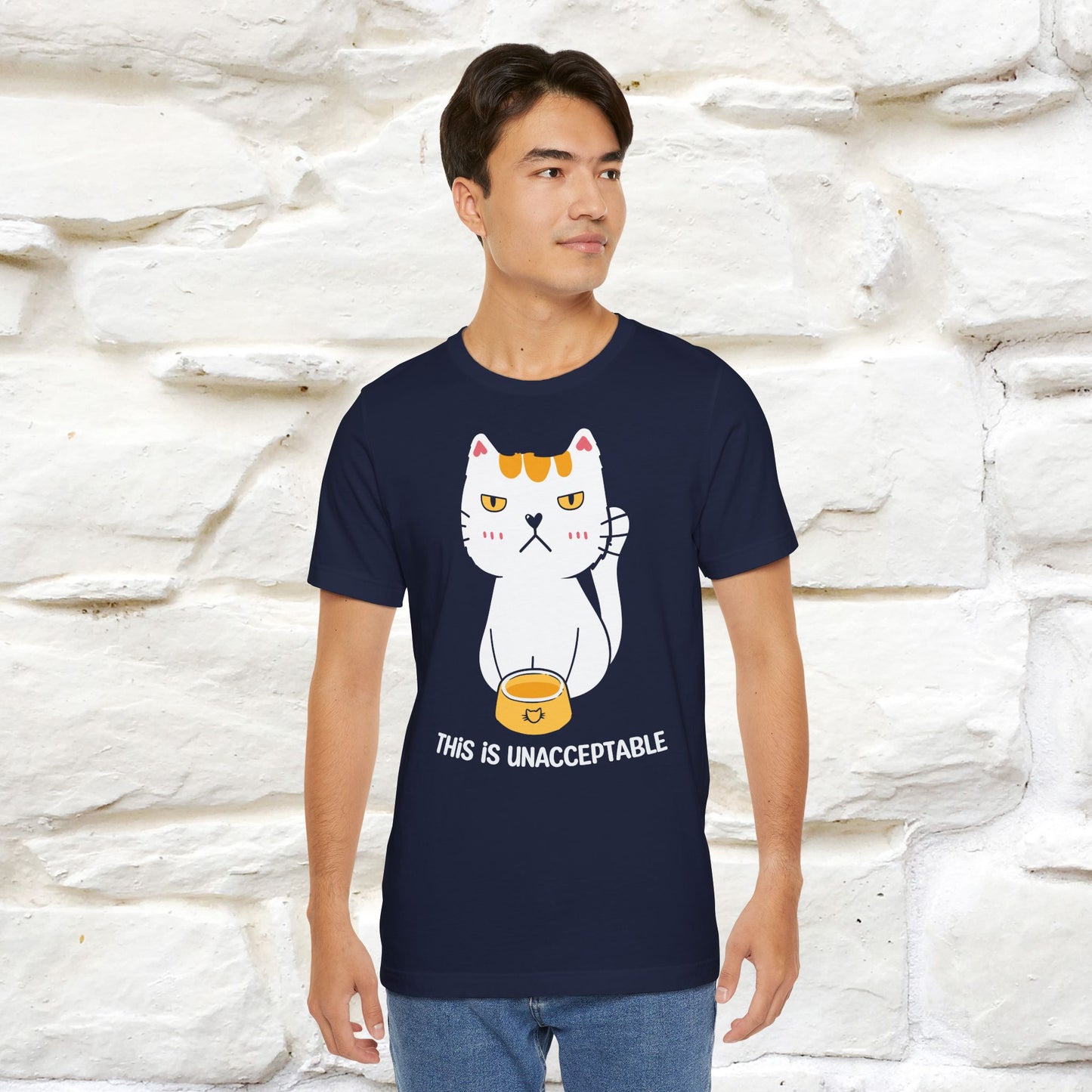 "This Is Unacceptable" Funny Cat T-shirt for Men & Women | 100% Cotton 🐾 | Humorous Cat Lover Tee