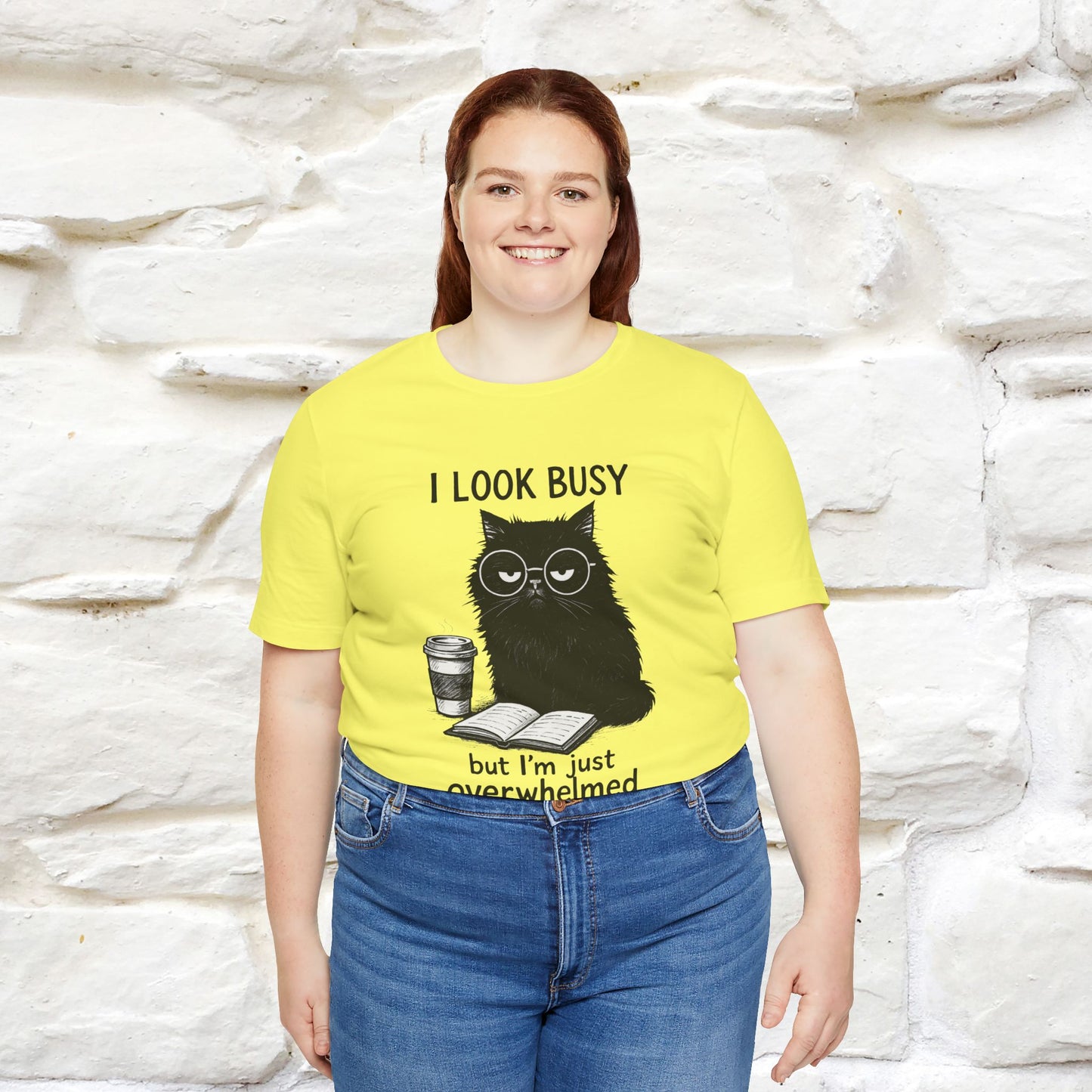 "I Look Busy But I'm Just Overwhelmed" |Cat T-Shirt | Nunu&Miao Studio