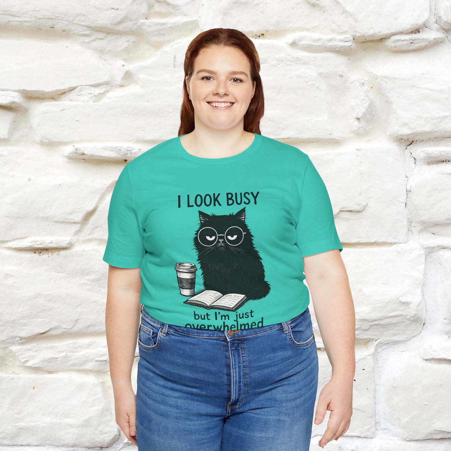 "I Look Busy But I'm Just Overwhelmed" |Cat T-Shirt | Nunu&Miao Studio