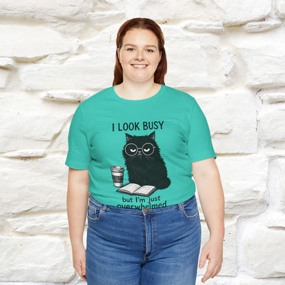"I Look Busy But I'm Just Overwhelmed" |Cat T-Shirt | Nunu&Miao Studio