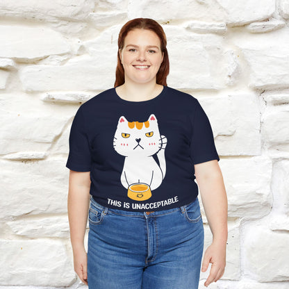 "This Is Unacceptable" Funny Cat T-shirt for Men & Women | 100% Cotton 🐾 | Humorous Cat Lover Tee