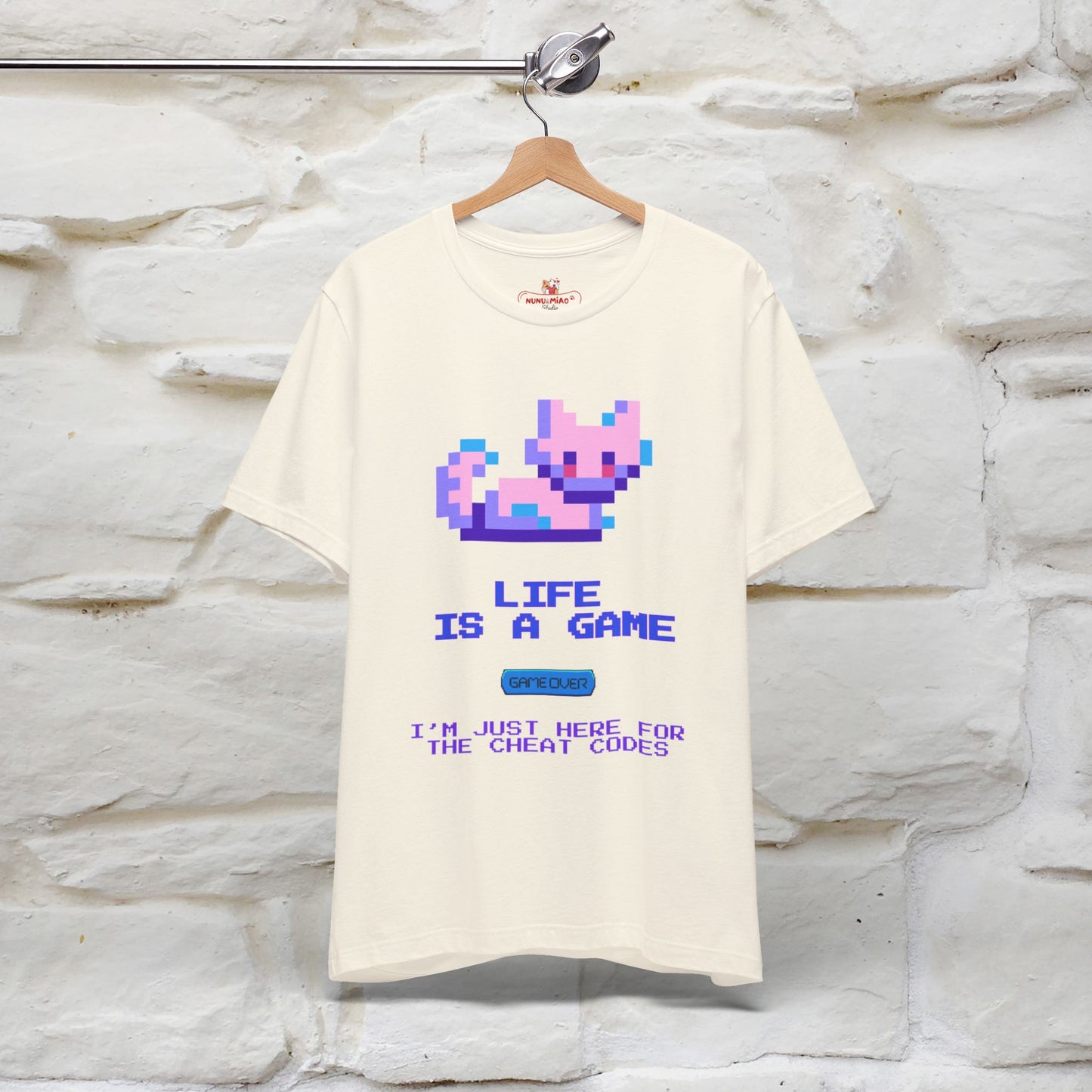 "Life Is A Game, I Am Just Here Fo The Cheat Code" Funny Cat T-Shirt for Men & Women | 100% Cotton* - Nunu&Miao Studio
