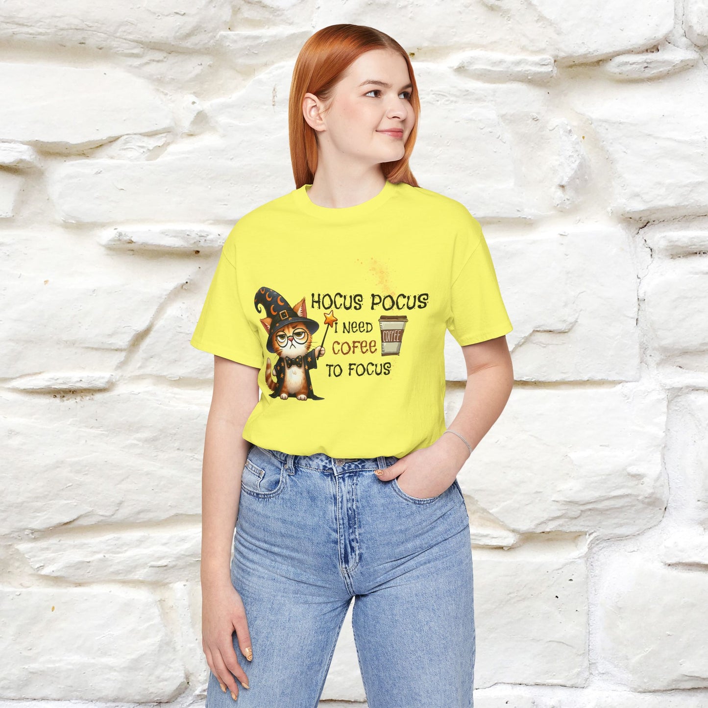''Hocus Pocus I Need Coffe To Focus'' Funny Cat Shirt | Nunu&Miao Studio