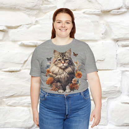 ''Floral Feline Fantasy'' Cat T-shirt for Women 100% Cotton*