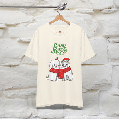 Buon Natale Cat and Dog T-shirt for Men & Women | 100% Cotton* 🐾 | Festive Holiday Shirt