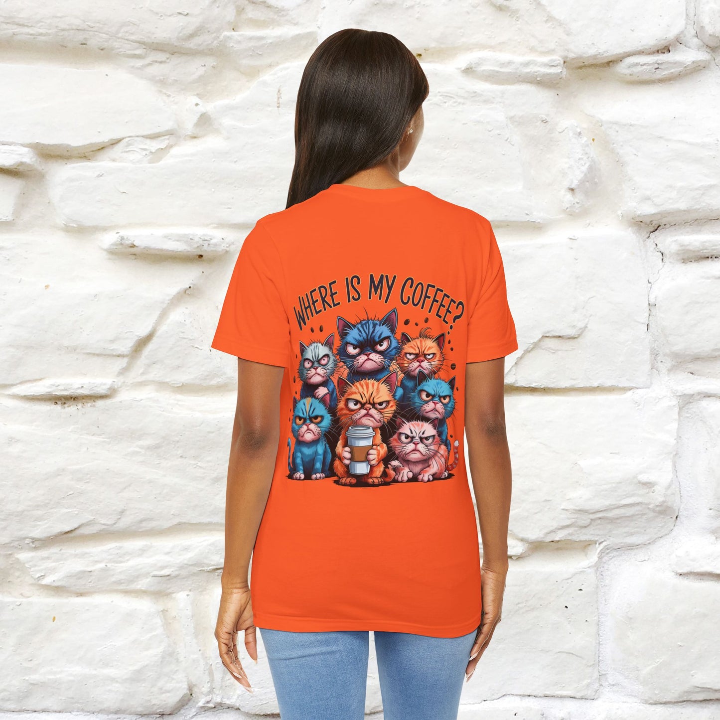 "Where Is My Coffe?" Cat T-Shirt | Front & Back Design | Nunu&Miao Studio