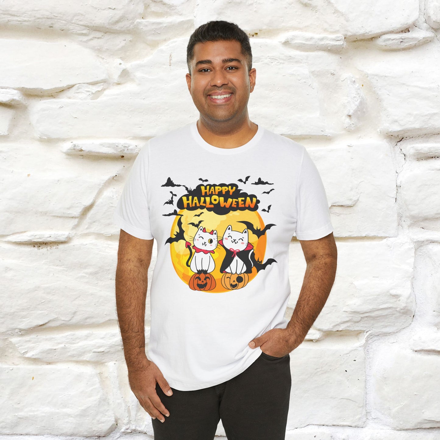 "Happy Halloween Cat Couple " Cat  T-shirt |Nunu&Miao Studio - Nunu&Miao Studio