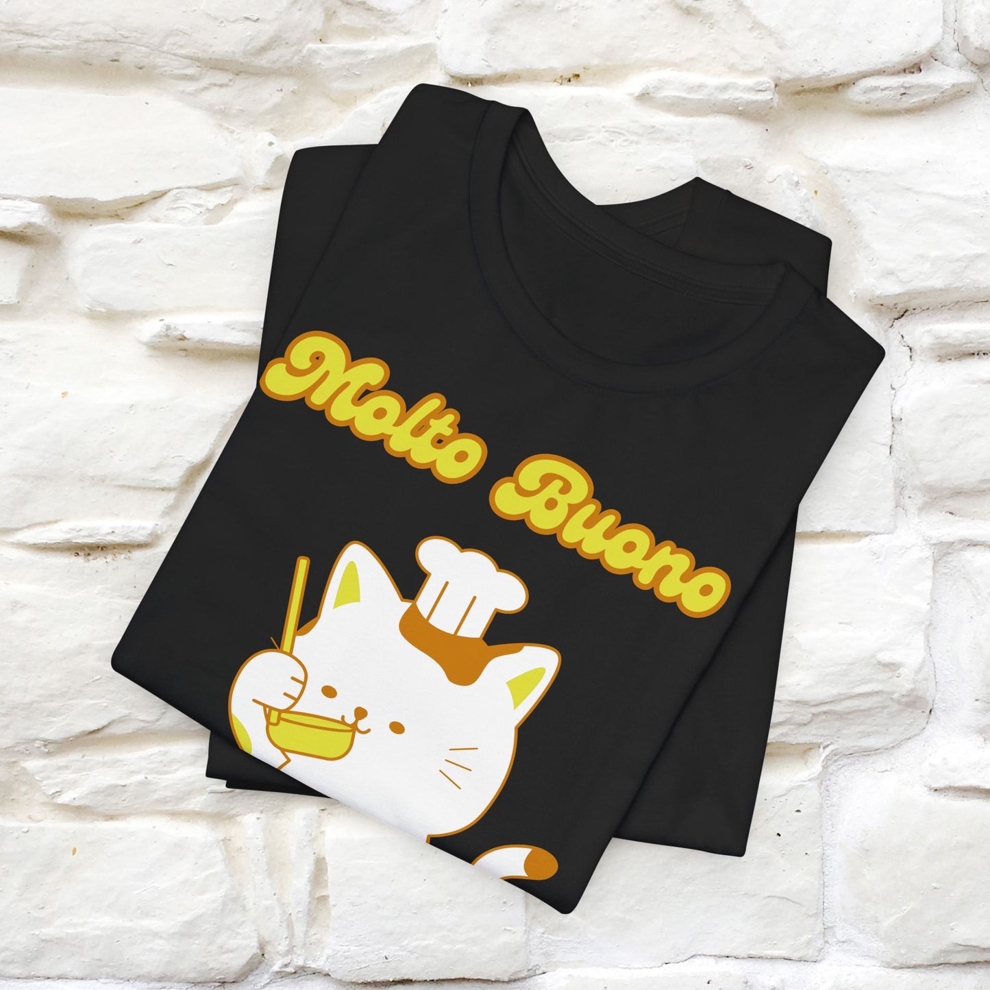 “Molto Buono Cat T-Shirt | Italian-Inspired Cat Shirt for Men & Women | 100% Cotton”