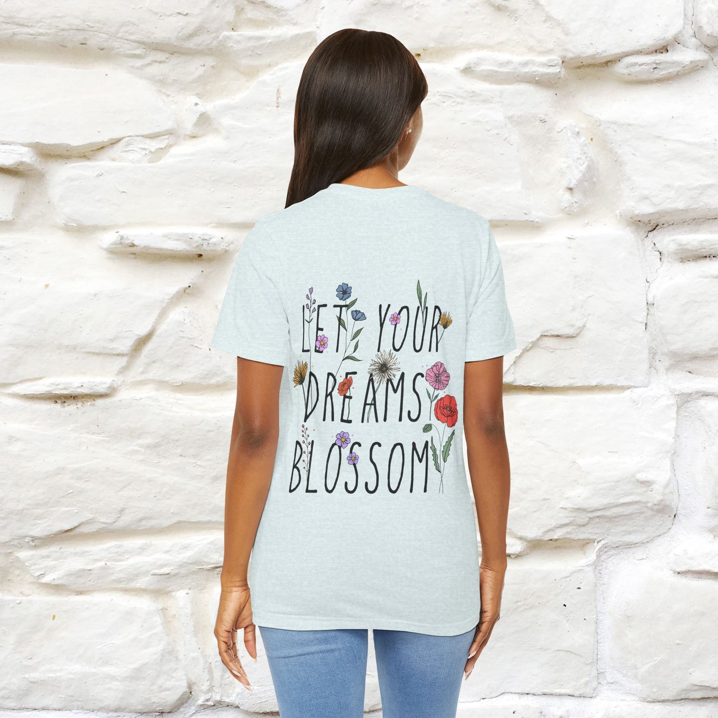 "Let Your Dreams Blossom" Cat T-Shirt for Men & Women | Front & Back Design | 100% Cotton* 🐾