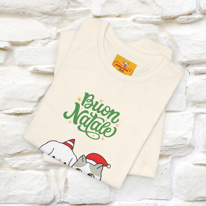 ''Buon Natale Cat and Dog'' Christmas T-shirt  | Nunu&Miao Studio - Nunu&Miao Studio