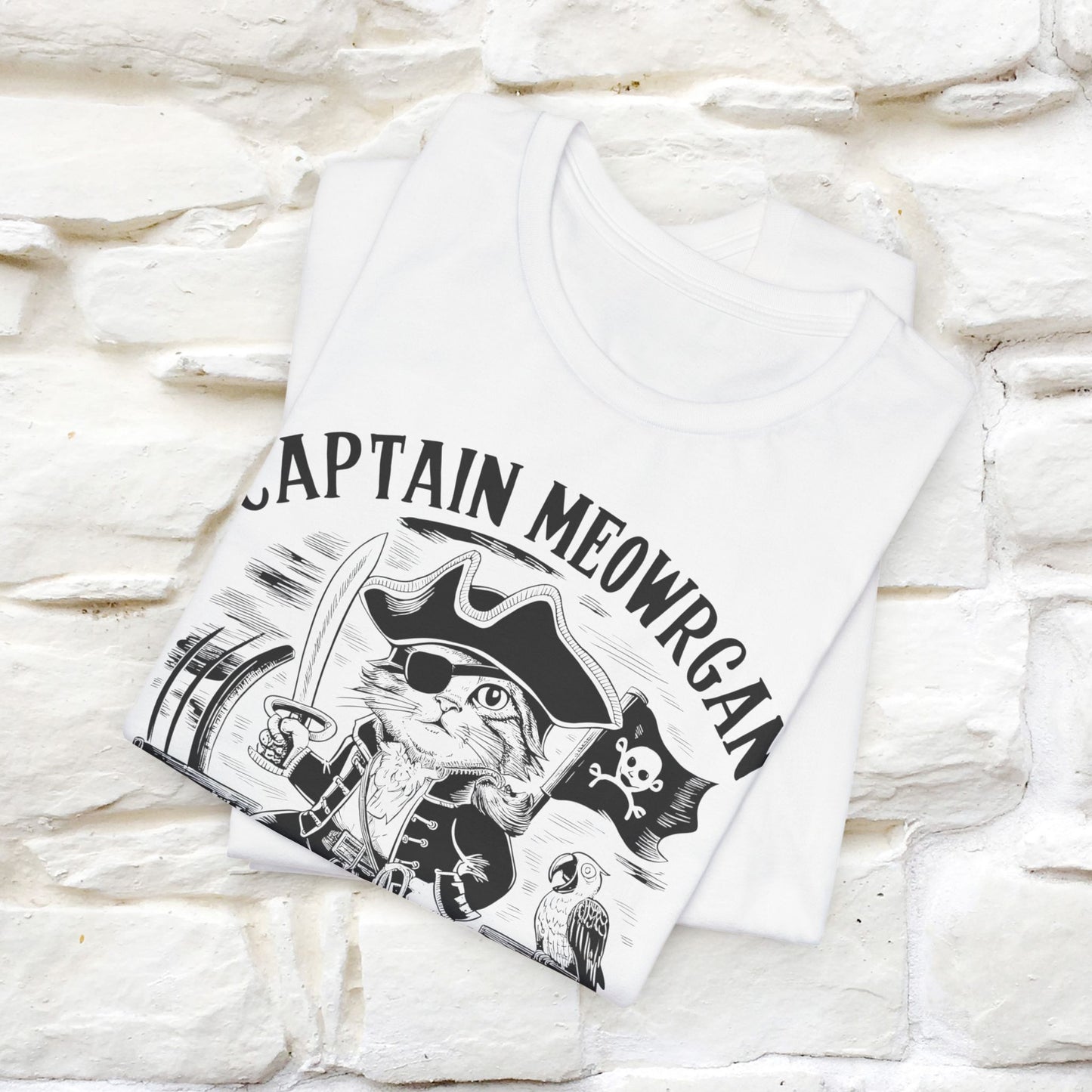 Captain Meowrgan Treasure Hunter T-Shirt | Adventure Cat Tee for Men & Women | 100% Cotton*