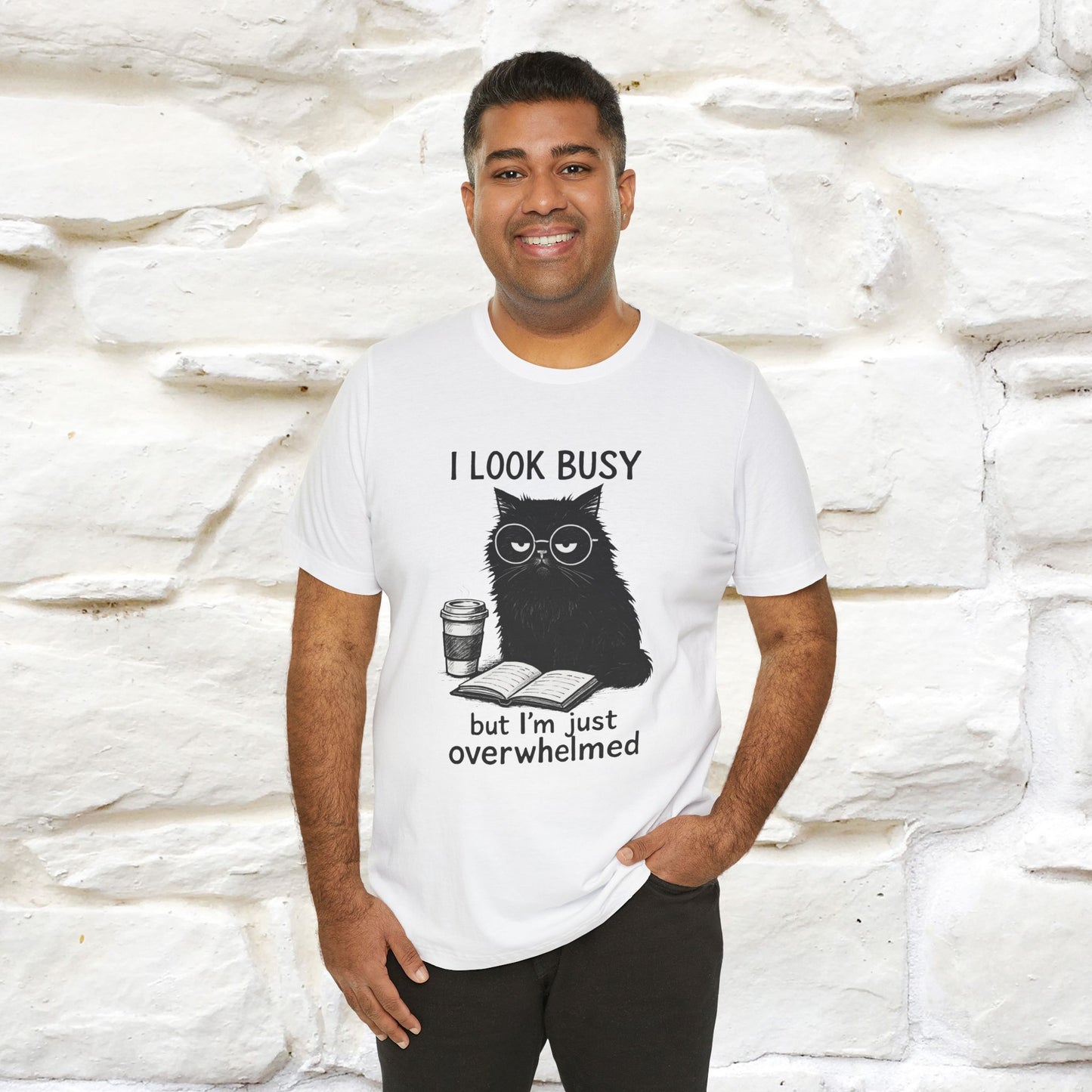 "I Look Busy But I'm Just Overwhelmed" |Cat T-Shirt | Nunu&Miao Studio