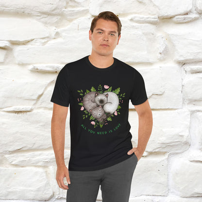 "All You Need Is Love" Cat T-Shirt | 100% Cotton* | Adorable Cat Apparel for Men & Women