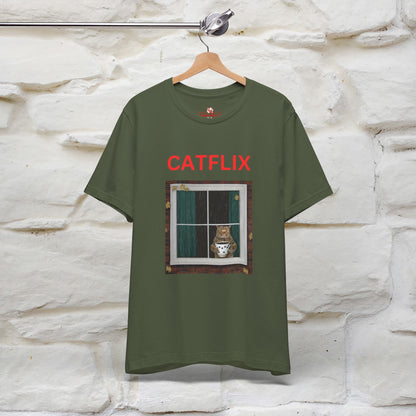 "Catflix" Cat T-shirt for Men & Women| 100% Cotton* 🐾