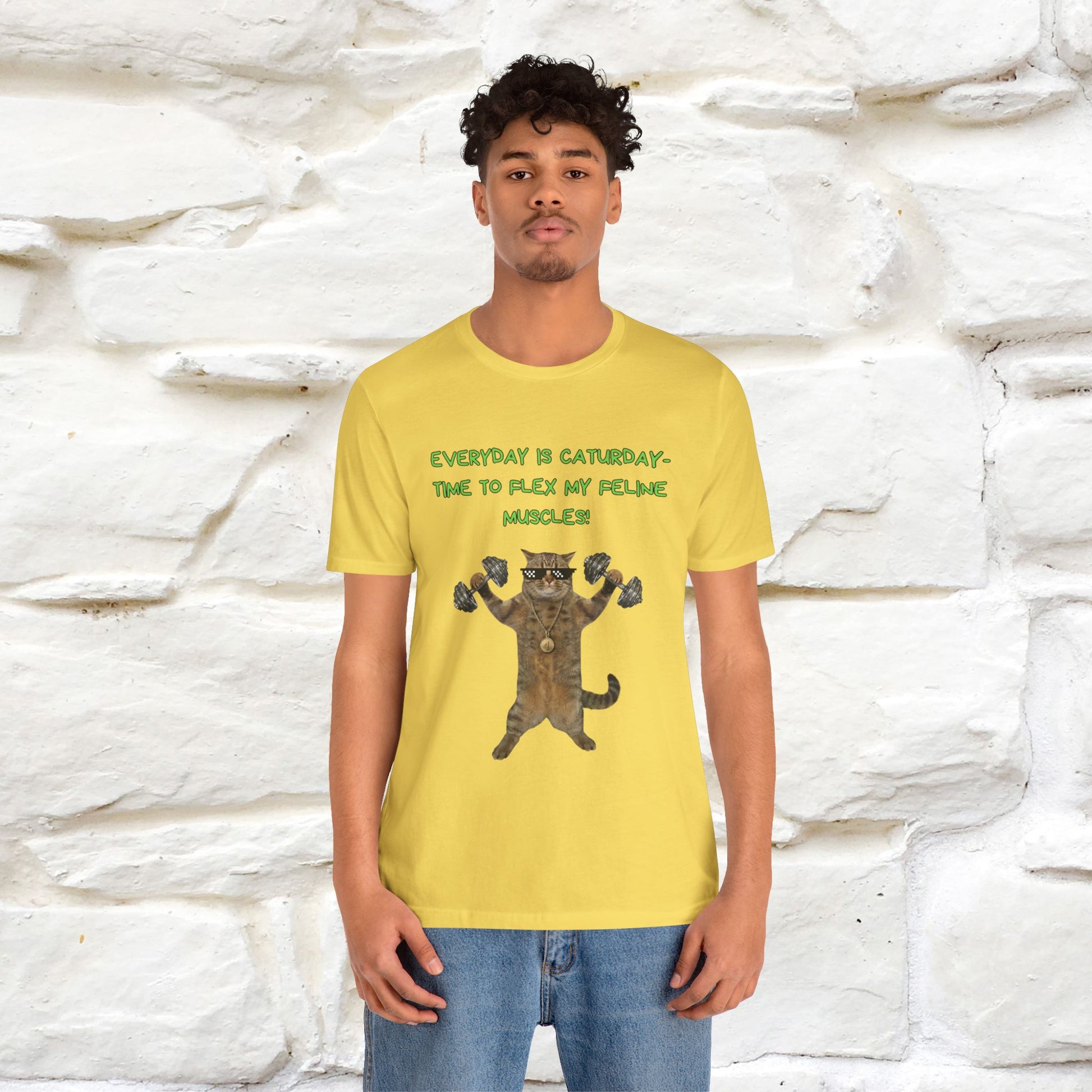 "Everyday Is Caturday – Flex My Feline Muscle"| Funny Cat T-Shirt  |Nunu&Miao Sudio - Nunu&Miao Studio