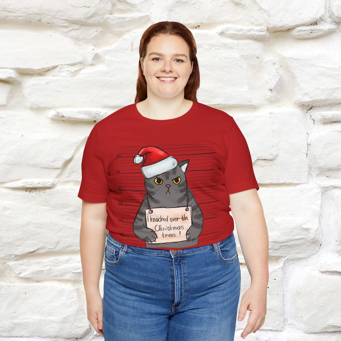 I Knocked Over The Christmas Tree T-Shirt | Festive Cat Christmas Shirt for Men & Women | 100% Cotton*