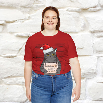 I Knocked Over The Christmas Tree T-Shirt | Festive Cat Christmas Shirt for Men & Women | 100% Cotton*