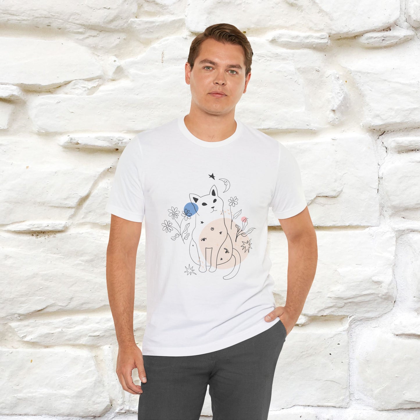 "Night Garden Cat T-Shirt for Men & Women | 100% Cotton* | Enchanting Cat Lover Tee 🐾"