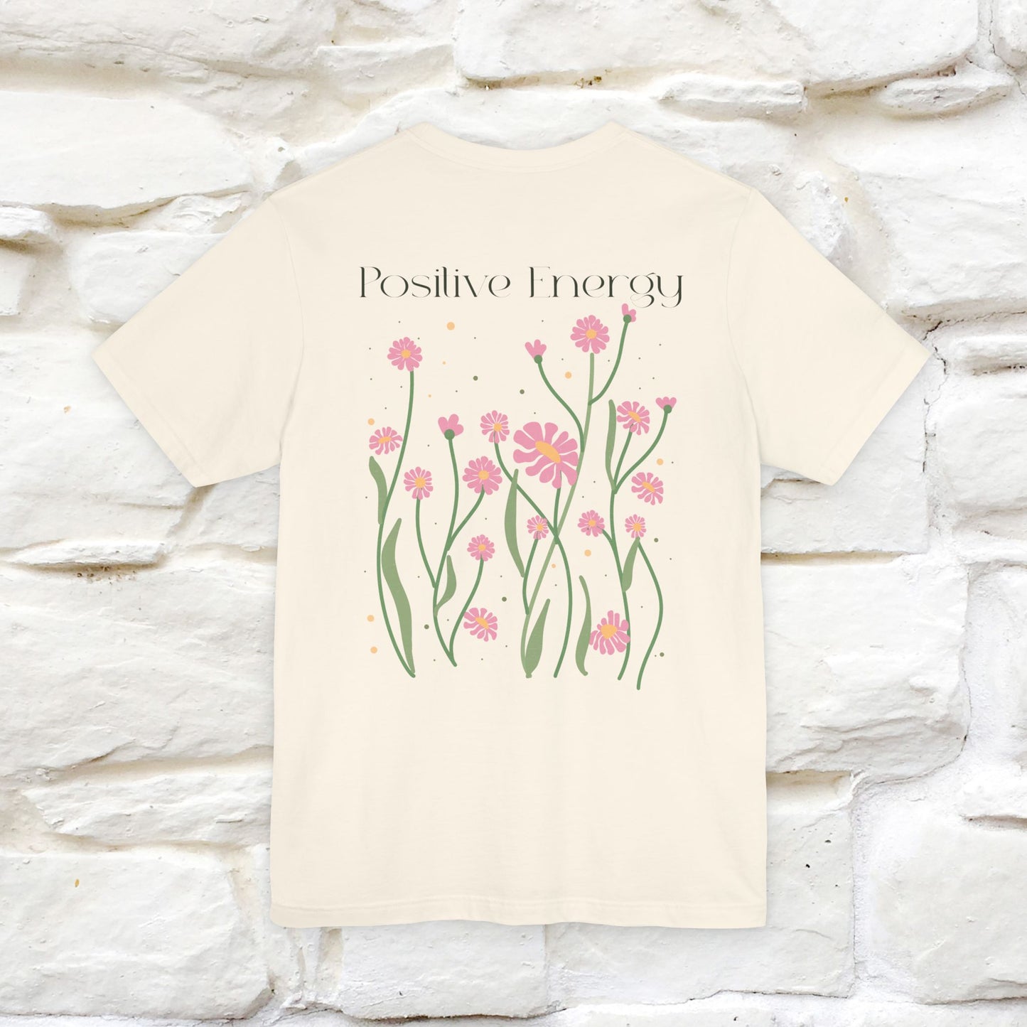 "Positive Energy'' Cat T-Shirt Front and Back Design | Nunu&Miao Studio
