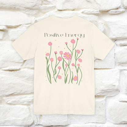 "Positive Energy'' Cat T-Shirt Front and Back Design | Nunu&Miao Studio