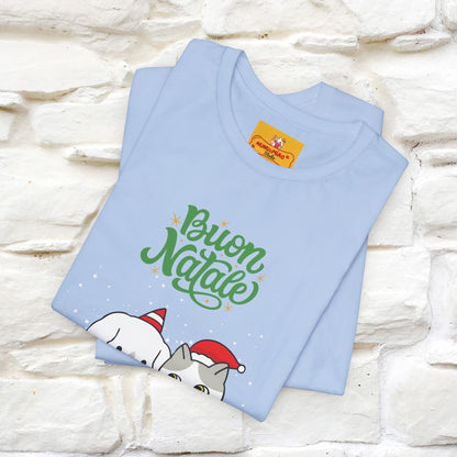 ''Buon Natale Cat and Dog'' Christmas T-shirt  | Nunu&Miao Studio - Nunu&Miao Studio