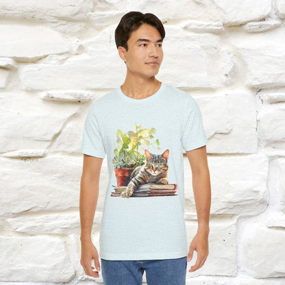 "Feline Bibliophile" T-Shirt for Men & Women | 100% Cotton*