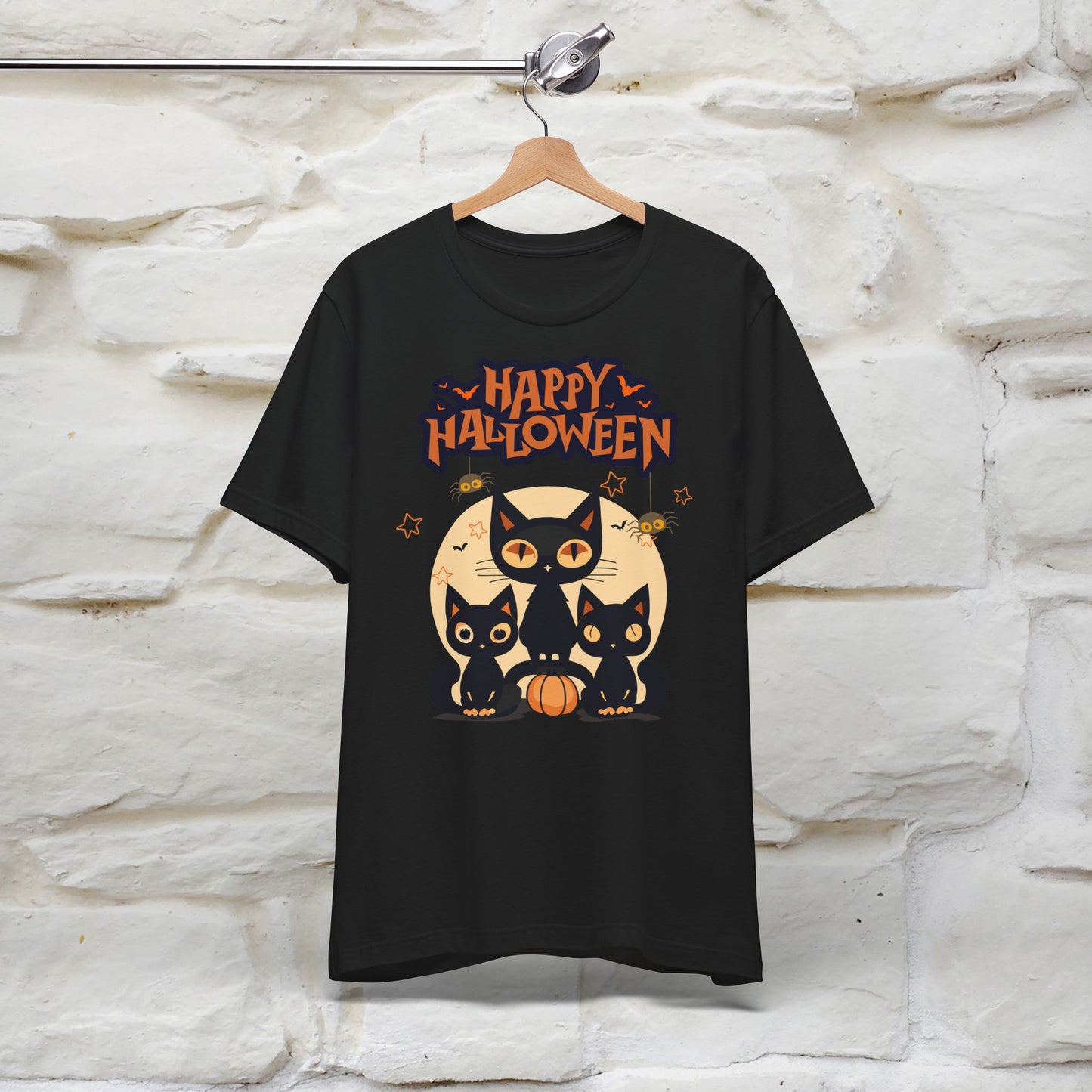 ''Black Cats Happy Halloween'' Unisex T-shirt 100% Cotton*