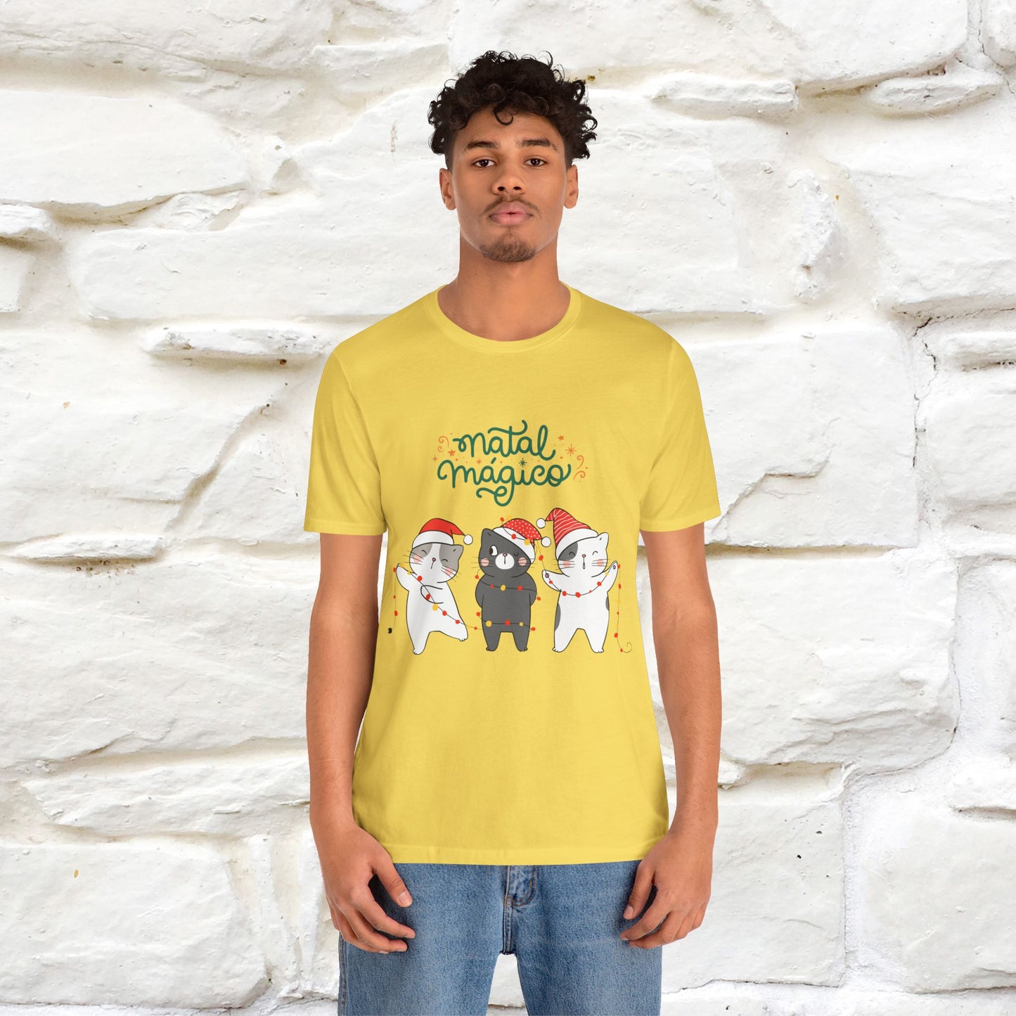 "Natal Magico" Cat T-shirt  |Nunu&Miao Studio - Nunu&Miao Studio