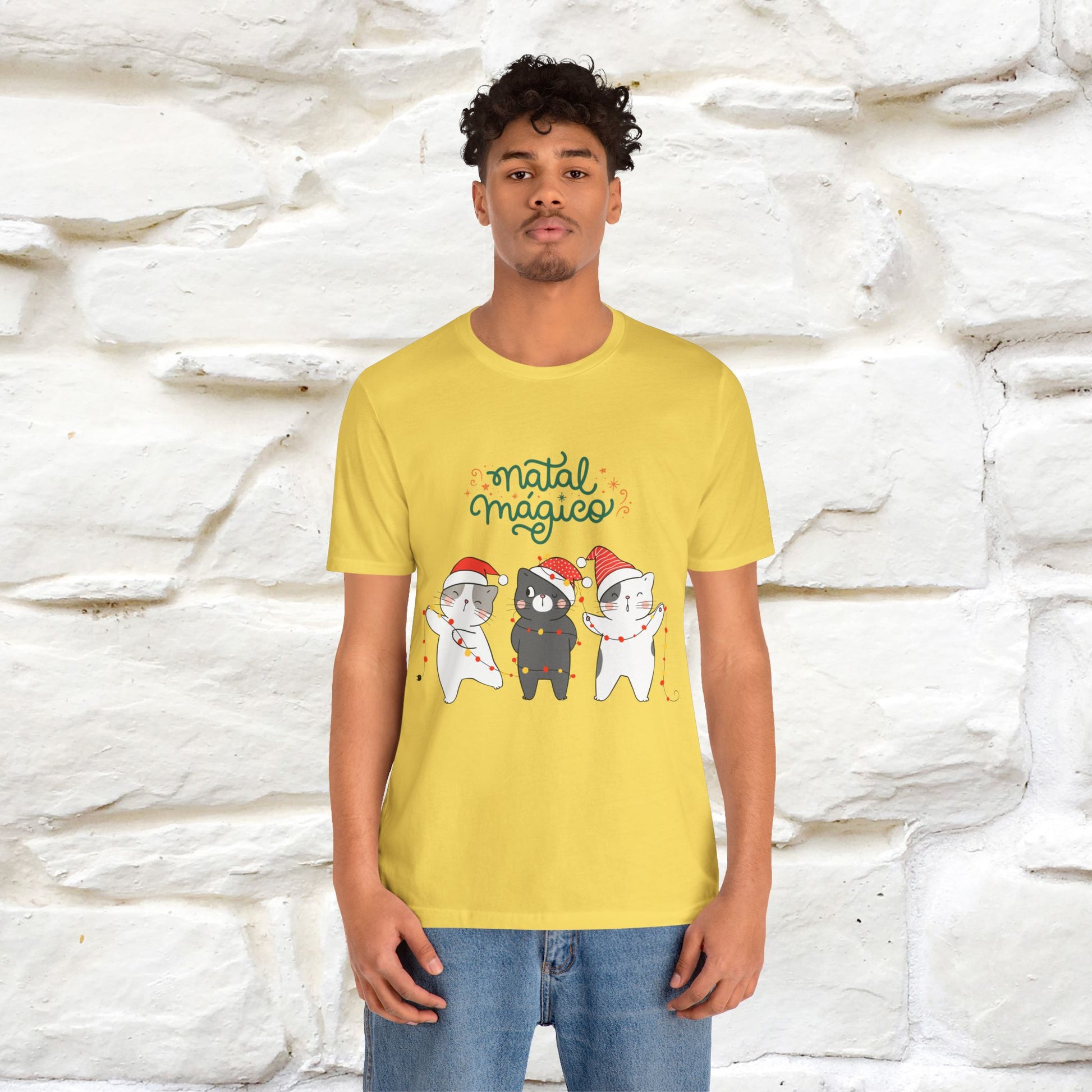 "Natal Magico" Cat T-shirt  |Nunu&Miao Studio - Nunu&Miao Studio