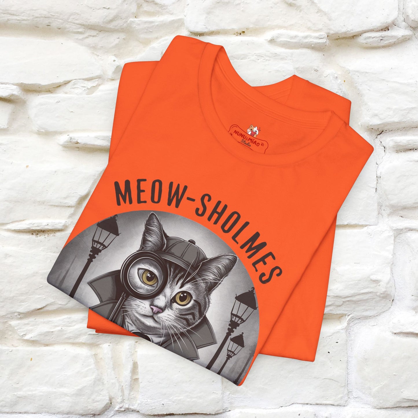 Meow-Sholmes: The Case of the Missing Kibble T-Shirt | Detective Cat Tee for Men & Women | 100% Cotton*