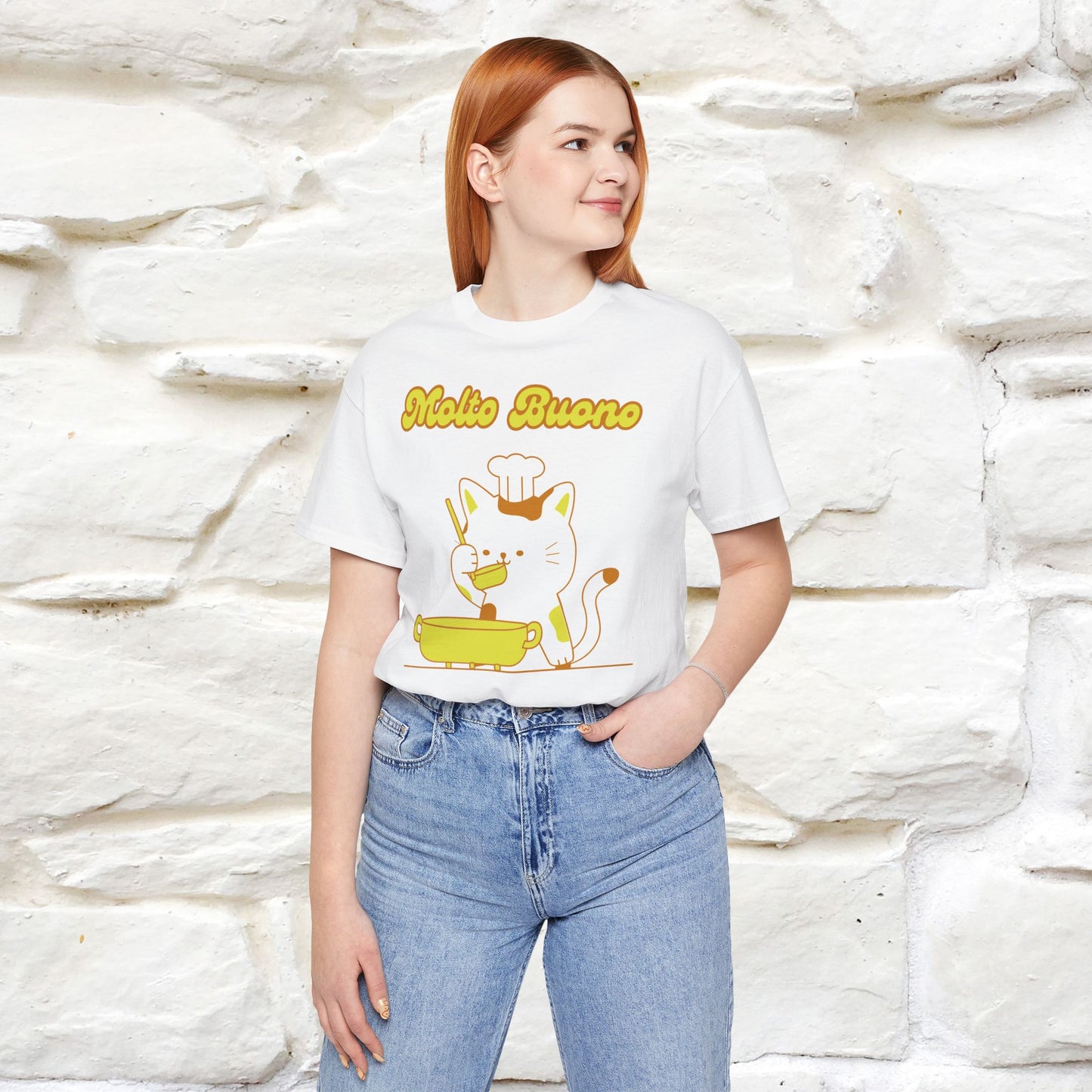 “Molto Buono Cat T-Shirt | Italian-Inspired Cat Shirt for Men & Women | 100% Cotton”