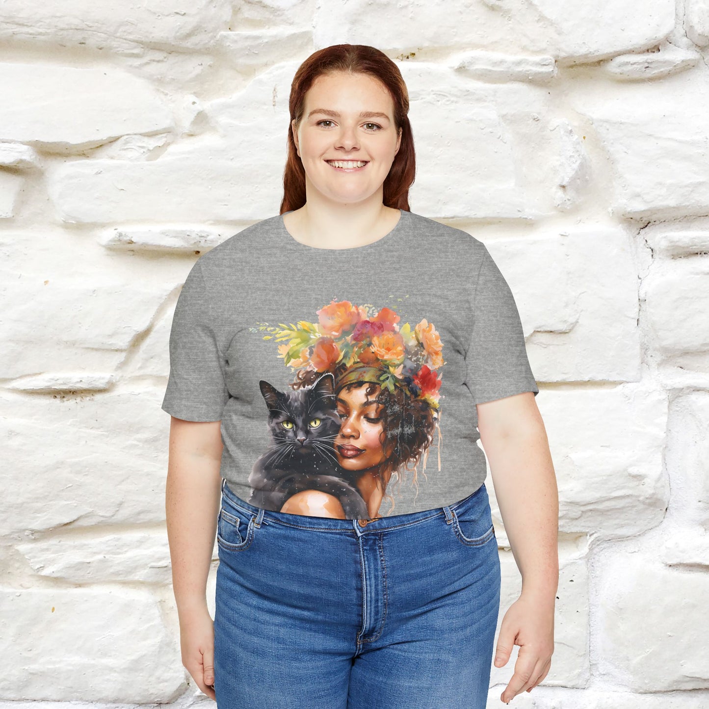 "The Black Cat and The Lady" T-Shirt for Women | 100% Cotton*