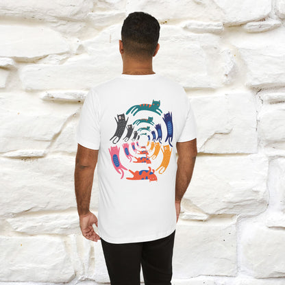"The Hypnotic Meow'' Cat T-Shirt Front and Back Design | Nunu&Miao Studio