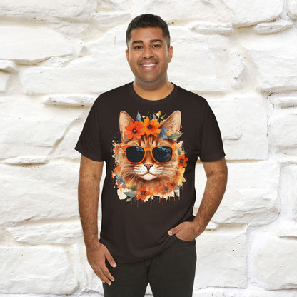 "Cool Cat in Bloom" T-shirt for Men and Women | 100% Cotton*