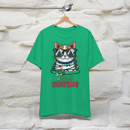 Meowy Christmas T-Shirt | Festive Cat Christmas Shirt for Men & Women | 100% Cotton