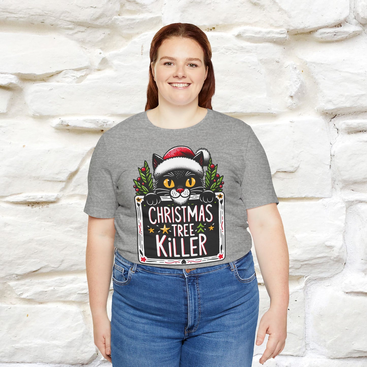 Christmas Tree Killer | Festive Cat Christmas Shirt for Men & Women | 100% Cotton*