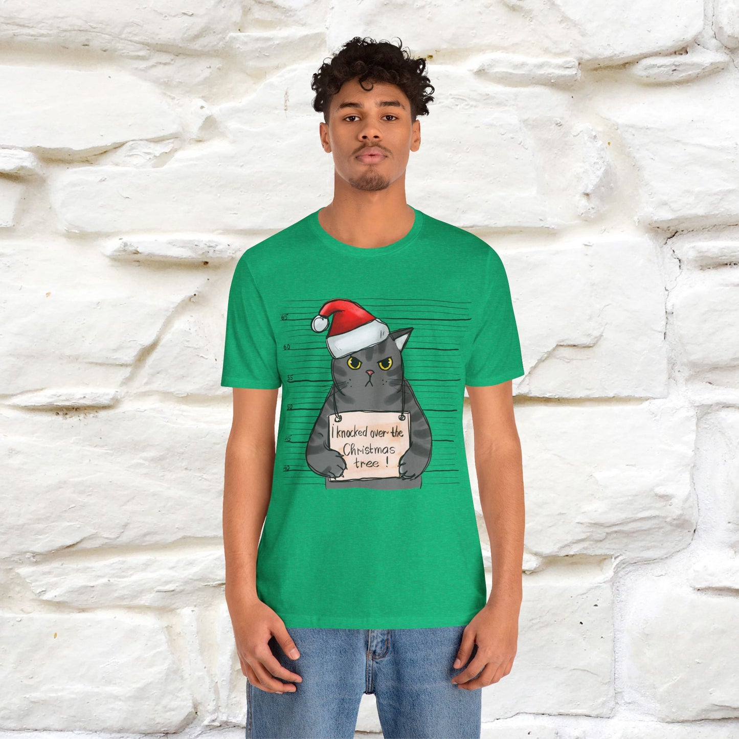 I Knocked Over The Christmas Tree T-Shirt | Festive Cat Christmas Shirt for Men & Women | 100% Cotton*