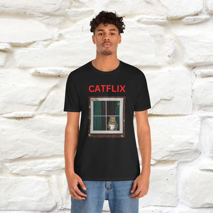 "Catflix" Cat T-shirt for Men & Women| 100% Cotton 🐾