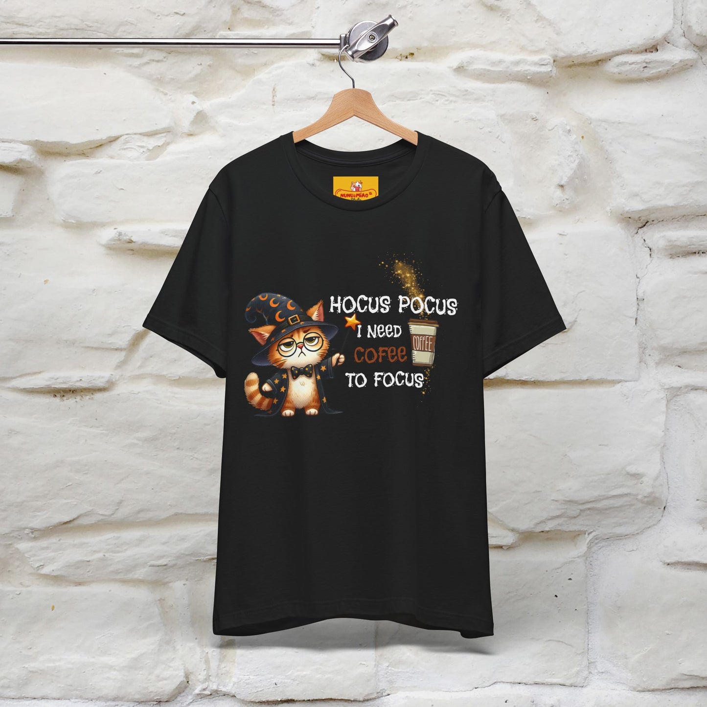 ''Hocus Pocus I Need Coffe To Focus'' Funny Cat Shirt | Nunu&Miao Studio